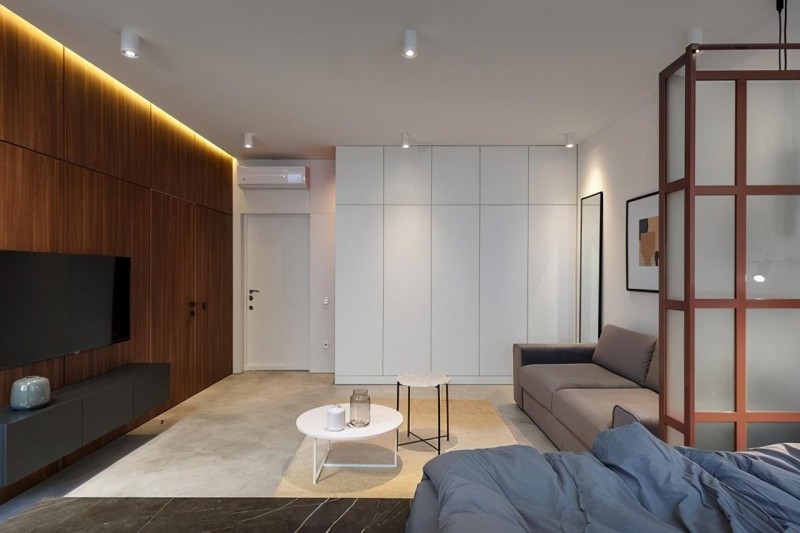50平公寓设计 用大理石地台当床真的实用！