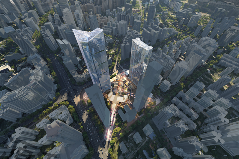 久诺即将配合落地的武汉超高层建筑设计概念图