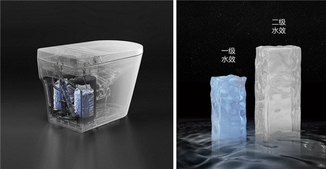 AXENT KIRIN FLUSH麒麟增压冲刷系统，每次冲水仅3.8升，一级水效